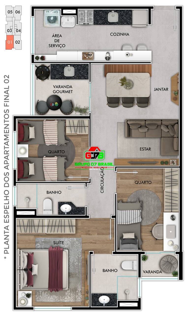 Apartamento à venda com 2 quartos, 57m² - Foto 5