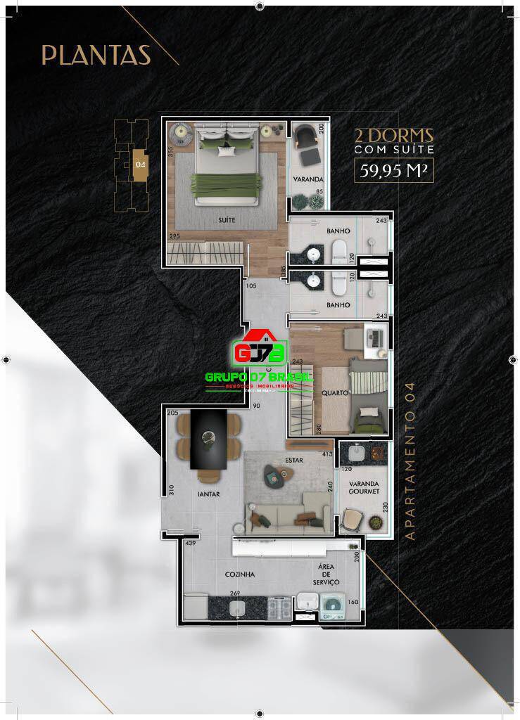 Apartamento à venda com 2 quartos, 57m² - Foto 7